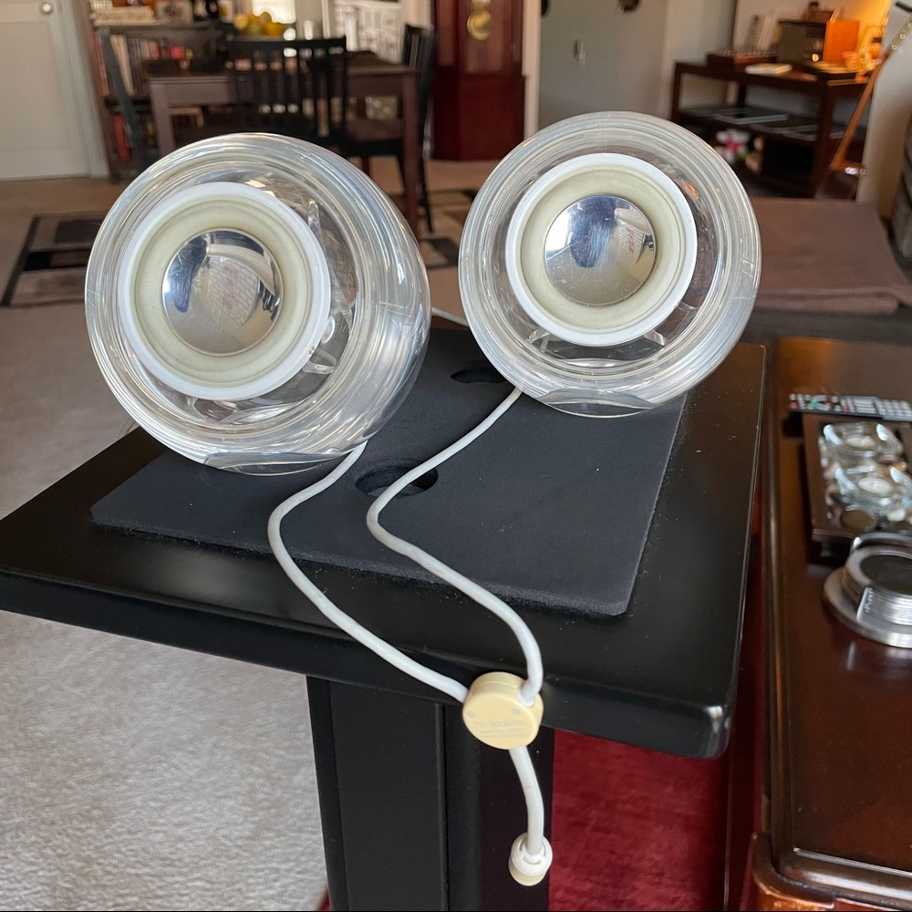 Think RETRO... Apple round clear speakers